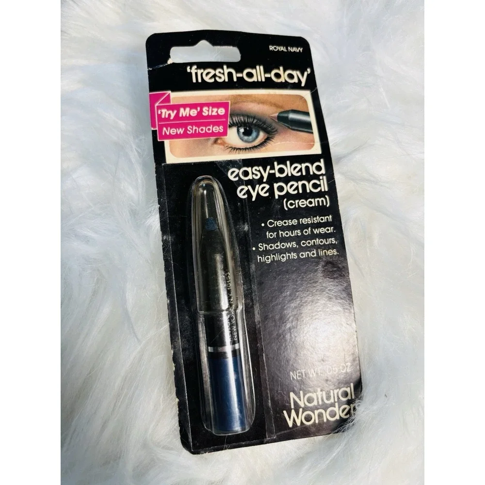 VINTAGE Revlon Natural Wonder Easy Blend NOS eye‎ pencil Royal Navy Try Me 80s